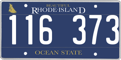 RI license plate 116373
