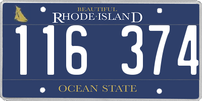 RI license plate 116374