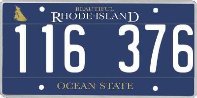 RI license plate 116376