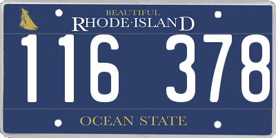 RI license plate 116378