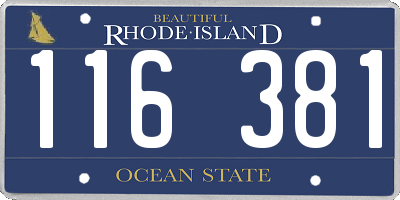 RI license plate 116381