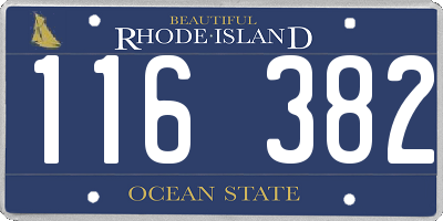 RI license plate 116382