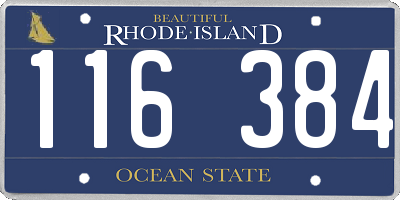 RI license plate 116384