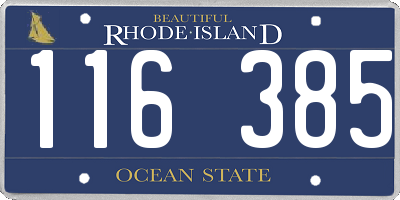 RI license plate 116385
