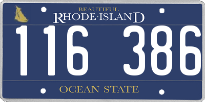 RI license plate 116386