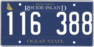 RI license plate 116388