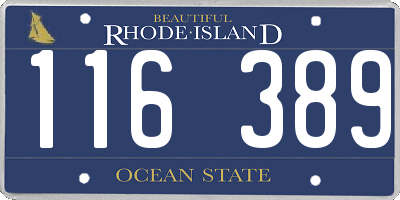 RI license plate 116389