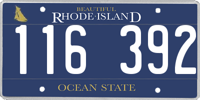RI license plate 116392