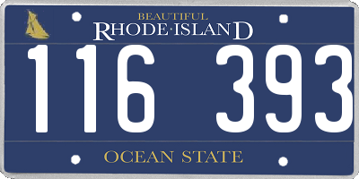RI license plate 116393