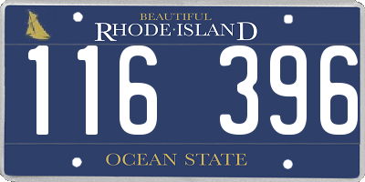 RI license plate 116396