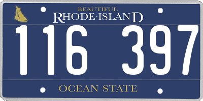 RI license plate 116397