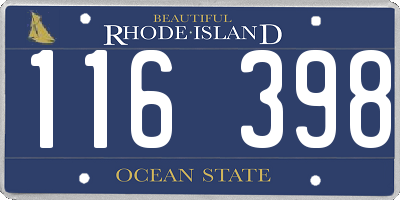RI license plate 116398