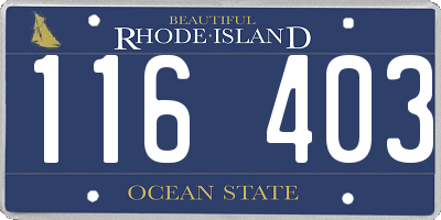 RI license plate 116403