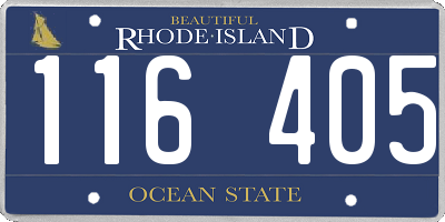 RI license plate 116405
