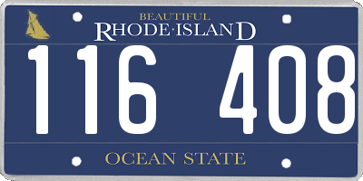 RI license plate 116408