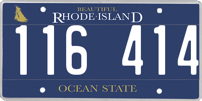 RI license plate 116414