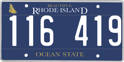 RI license plate 116419