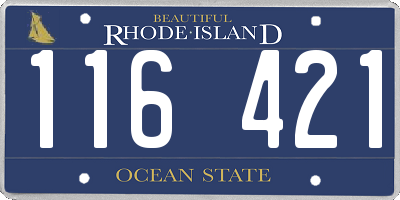 RI license plate 116421