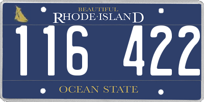 RI license plate 116422