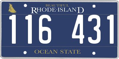 RI license plate 116431