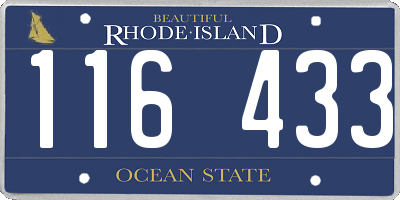 RI license plate 116433
