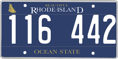 RI license plate 116442