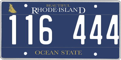 RI license plate 116444