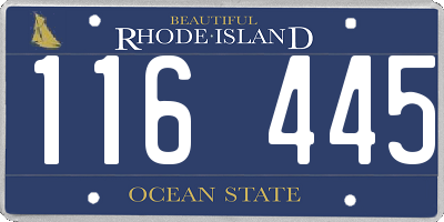 RI license plate 116445