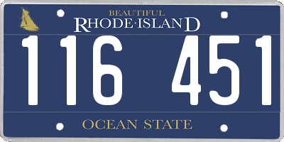 RI license plate 116451