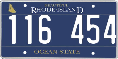RI license plate 116454