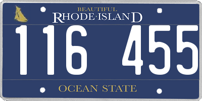 RI license plate 116455
