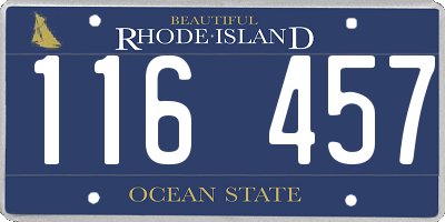 RI license plate 116457