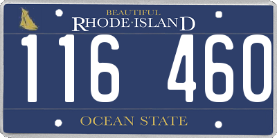 RI license plate 116460