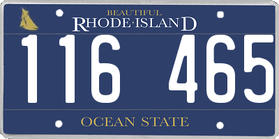 RI license plate 116465