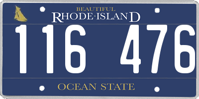 RI license plate 116476