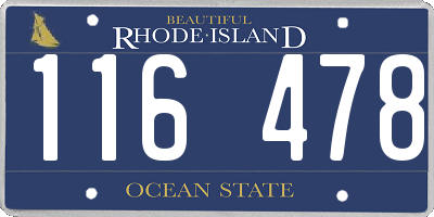 RI license plate 116478