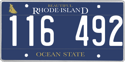 RI license plate 116492