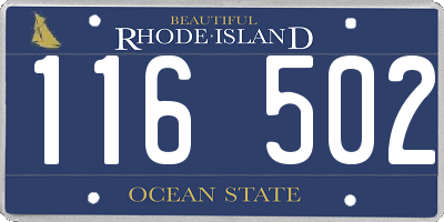 RI license plate 116502
