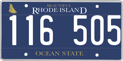 RI license plate 116505