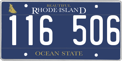 RI license plate 116506