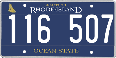 RI license plate 116507