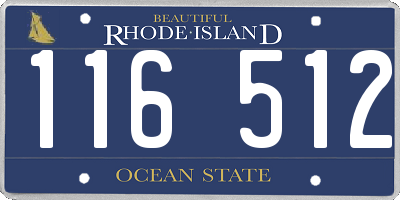 RI license plate 116512