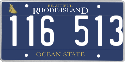 RI license plate 116513