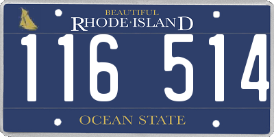 RI license plate 116514