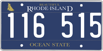 RI license plate 116515