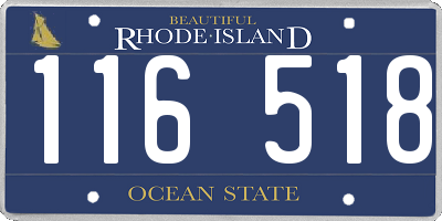 RI license plate 116518