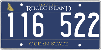 RI license plate 116522