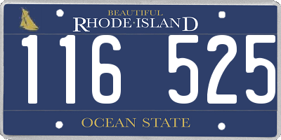 RI license plate 116525