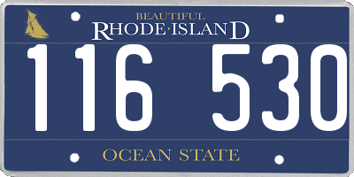 RI license plate 116530