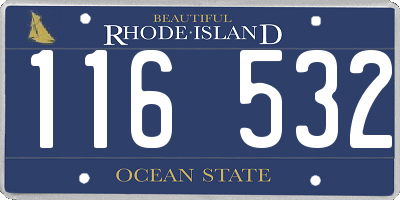 RI license plate 116532